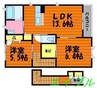 パルテ・リモーネ 2LDKの間取り