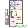 アルト　リノア 2LDKの間取り