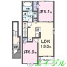 アルト　リノア 2LDKの間取り