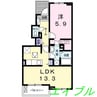 ルボヌールＢ 1LDKの間取り