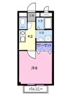 天神ヒルズＢ 1Kの間取り