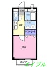 天神ヒルズＢ 1Kの間取り