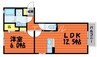 シャルム　Ａ棟 1LDKの間取り