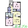レスペヘリオスＡ 2LDKの間取り