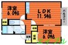 ボンヌシャンスISIDA　A棟 2LDKの間取り