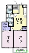メゾンセレッソＡ 2DKの間取り