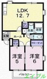 ハーベストコートＢ 2LDKの間取り