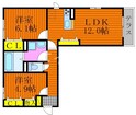 シャトル春水 F棟の間取図