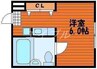 ラ・メール撫川 1Kの間取り