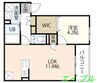 REGALE　SHINE  福富西 1LDKの間取り