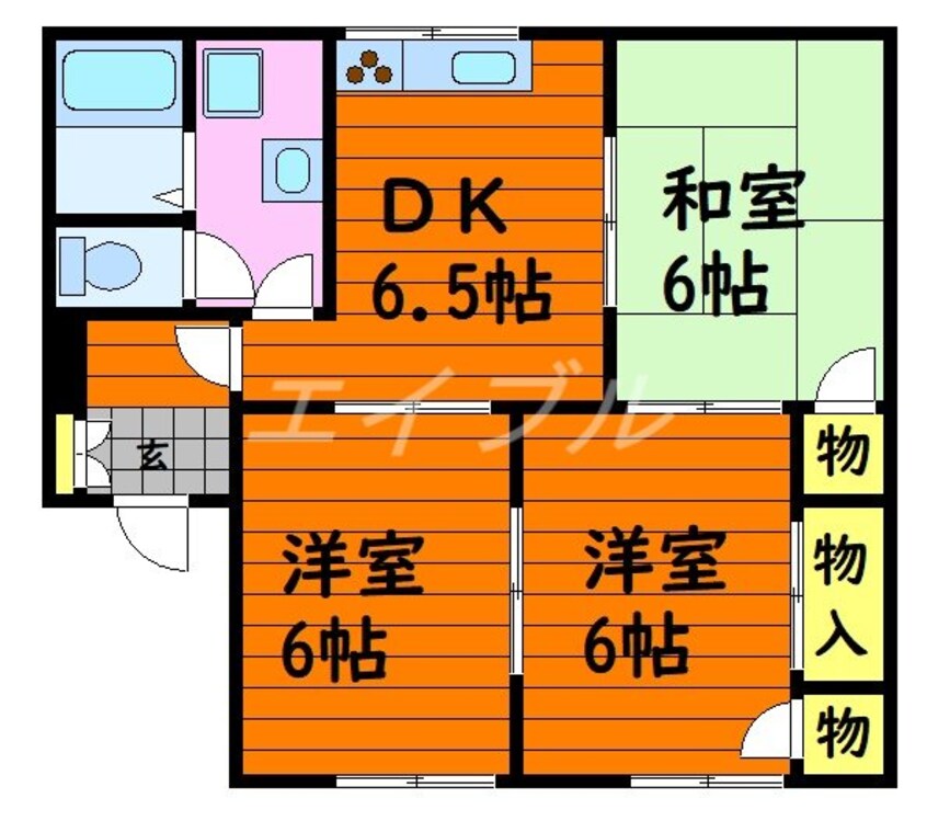 間取図 プレジール早島B棟