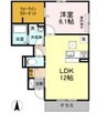 ブラウニーハウス 1LDKの間取り