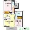 セレスト　ブルー 2LDKの間取り