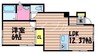 アジュール美和 1LDKの間取り