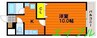 ケイズシティ豊成 1Kの間取り