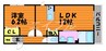 カナリア 1LDKの間取り