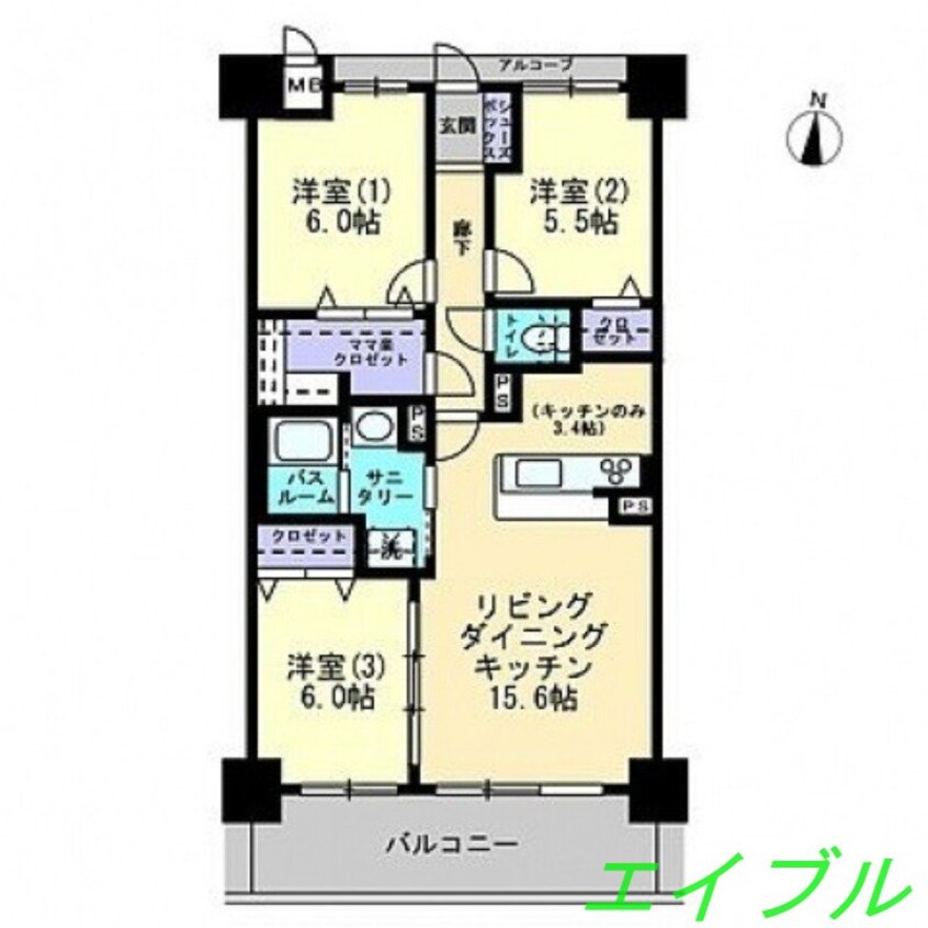 間取図 アルファスマート倉敷平田