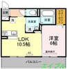 パームツリーＡ 1LDKの間取り