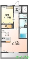 カーサ　フェリーチェ 1LDKの間取り