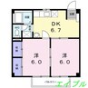 くらしきグリーンハイツ 2DKの間取り