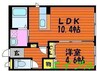 ラフィネ・プレジール 1LDKの間取り
