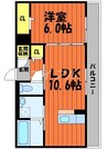 Tic・Tic中庄 1LDKの間取り