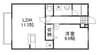 ガスパール 1LDKの間取り