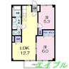 ニューシティパークサイド 2LDKの間取り
