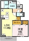 エフフォーリア 1LDKの間取り