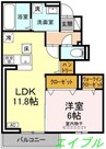 エフフォーリア 1LDKの間取り