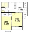ファミールASUKA 2DKの間取り