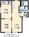 マルベリーハウス 2LDKの間取り