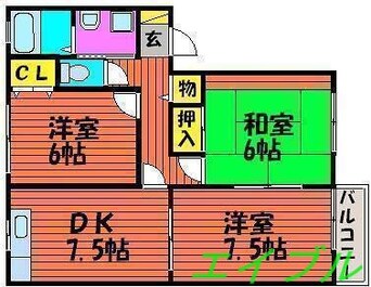間取図 グレイスフル福富Ｄ棟