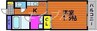 エクセーヌメゾン 1Kの間取り