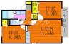 メゾンプリネール　Ａ棟 2LDKの間取り