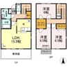 リースランド西市　Ｄ棟 3LDKの間取り