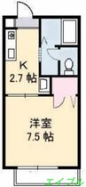 ノースヴェレッジＡ棟 1Kの間取り
