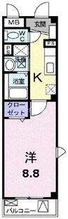 Ｆ’ｓサンリット 1Kの間取り