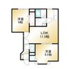 シャルマン・ディオＢ 2LDKの間取り