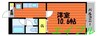 ＪＲＢハイツ倉敷駅前 1Kの間取り