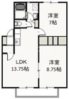 アーバンＦ　Ａ 2LDKの間取り