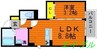 Square Villa 福島 1LDKの間取り