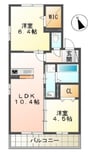 カサベルテｍ 2LDKの間取り