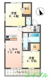カサベルテｍ 2LDKの間取り