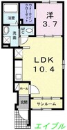 サンリット 1LDKの間取り