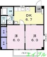 ベルフラワーⅠ 2DKの間取り