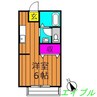 中島サンプラザ 1Kの間取り