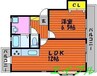 サウスシャインハヤシ 1LDKの間取り