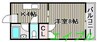 メゾン大福 1Kの間取り
