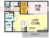 セラヴィ 1LDKの間取り